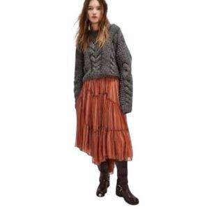 New Free People Ember Printed Midi Skirt